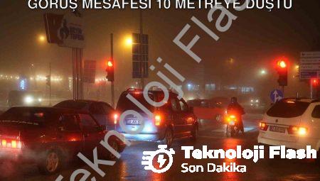 Denizli’de Yoğun Sis Hayatı Felç Etti: Görüş Mesafesi 10 Metreye Düştü