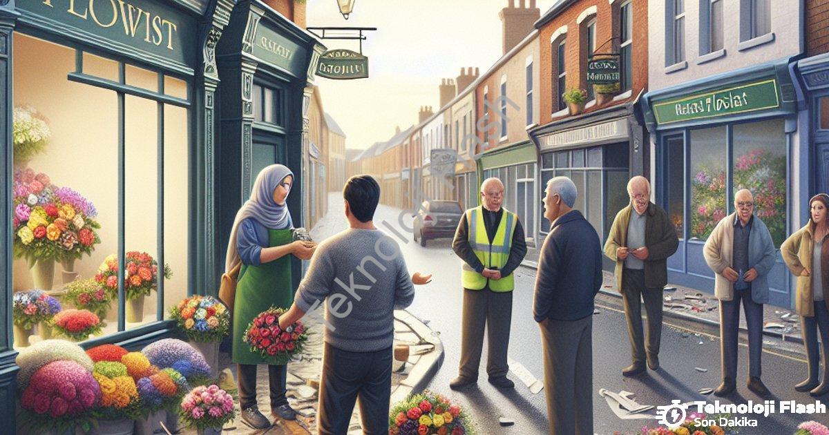 "Aydın'da Faciadan Dönüldü: Komşuların Dikkati Çiçekçiyi Kurtardı" başlıklı haber için fotorealistik