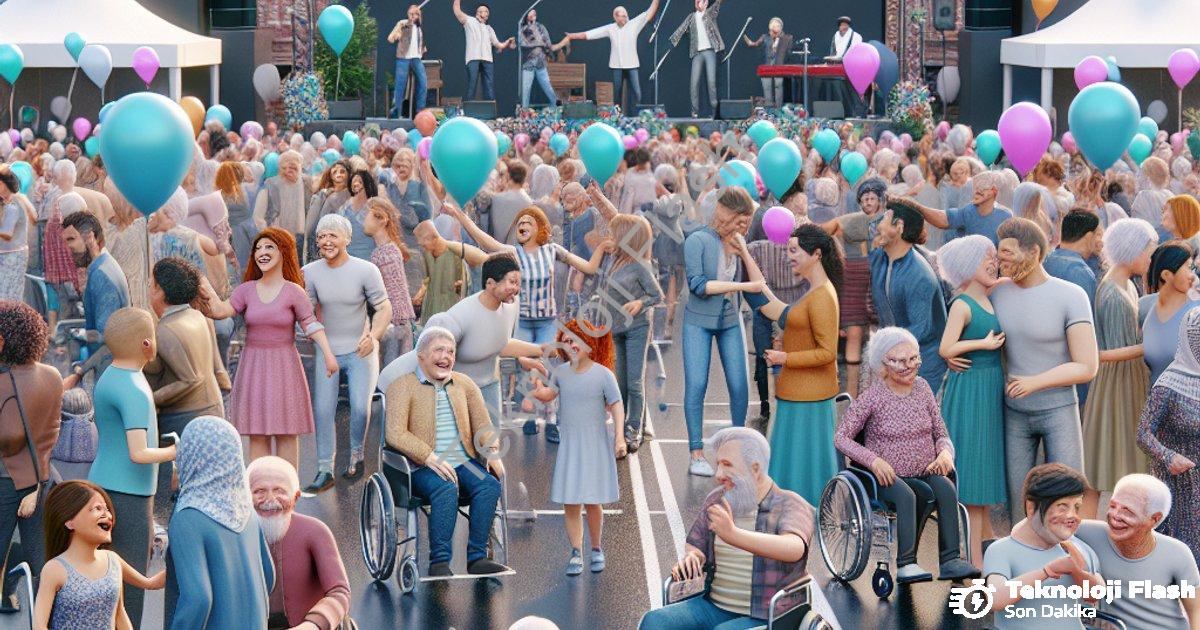 "Merkezefendi'de Sevgi Engelleri Aştı: 5. Engelsiz Fest Coşkusu" başlıklı haber için fotorealistik,